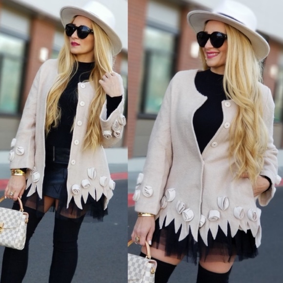 MODA ME COUTURE Jackets & Blazers - Classy Coat with Tulle trim